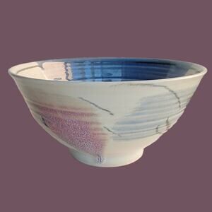 Vintage 1980s Thrown Asian Style Serving Bowl